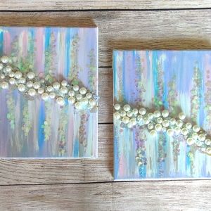 Original Purple & Pearls Abstract Acrylic Painting